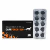 CareForce 200mg black medicine box with dark tablets in blister strip