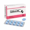 Cenforce 50mg box with light blue tablets and blister strip