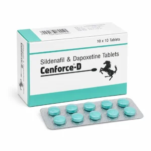 Cenforce D 160mg box with turquoise tablets in blister strip